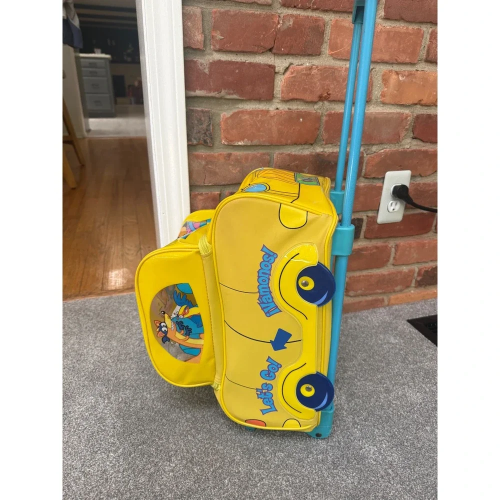 Dora the Explorer Yellow School Bus Rolling Suitcase Kids Travel Bag Luggage